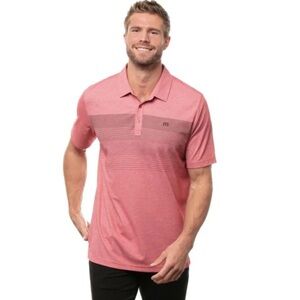 Travis Mathew Two Min Drill Golf Polo with Striped Design Size XL